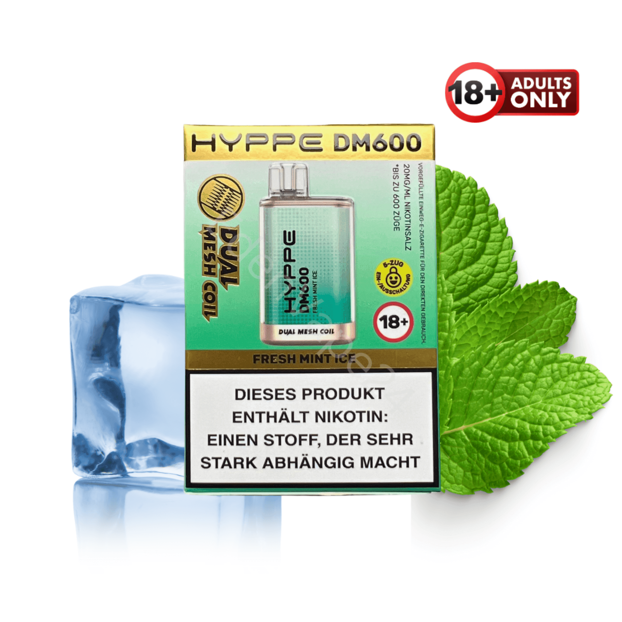 Flerbar HYPPE DM600 - Fresh Mint Ice - EdenVape24